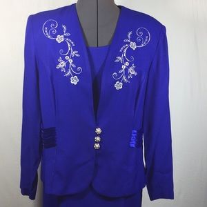Vintage Periwinkle Dress with Jacket Size 14